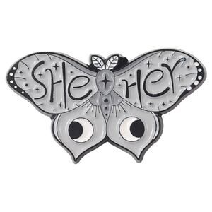 Butterfly SHE/HER Enamel Pins 417-3